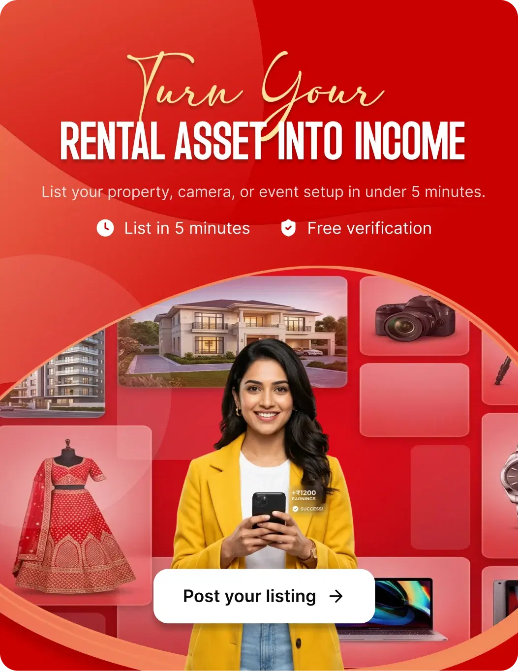 Turn Your Rental Asset Into Income - Post your listing